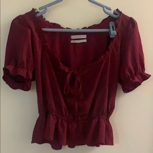 Urban Outfitters Maroon peplum crop top